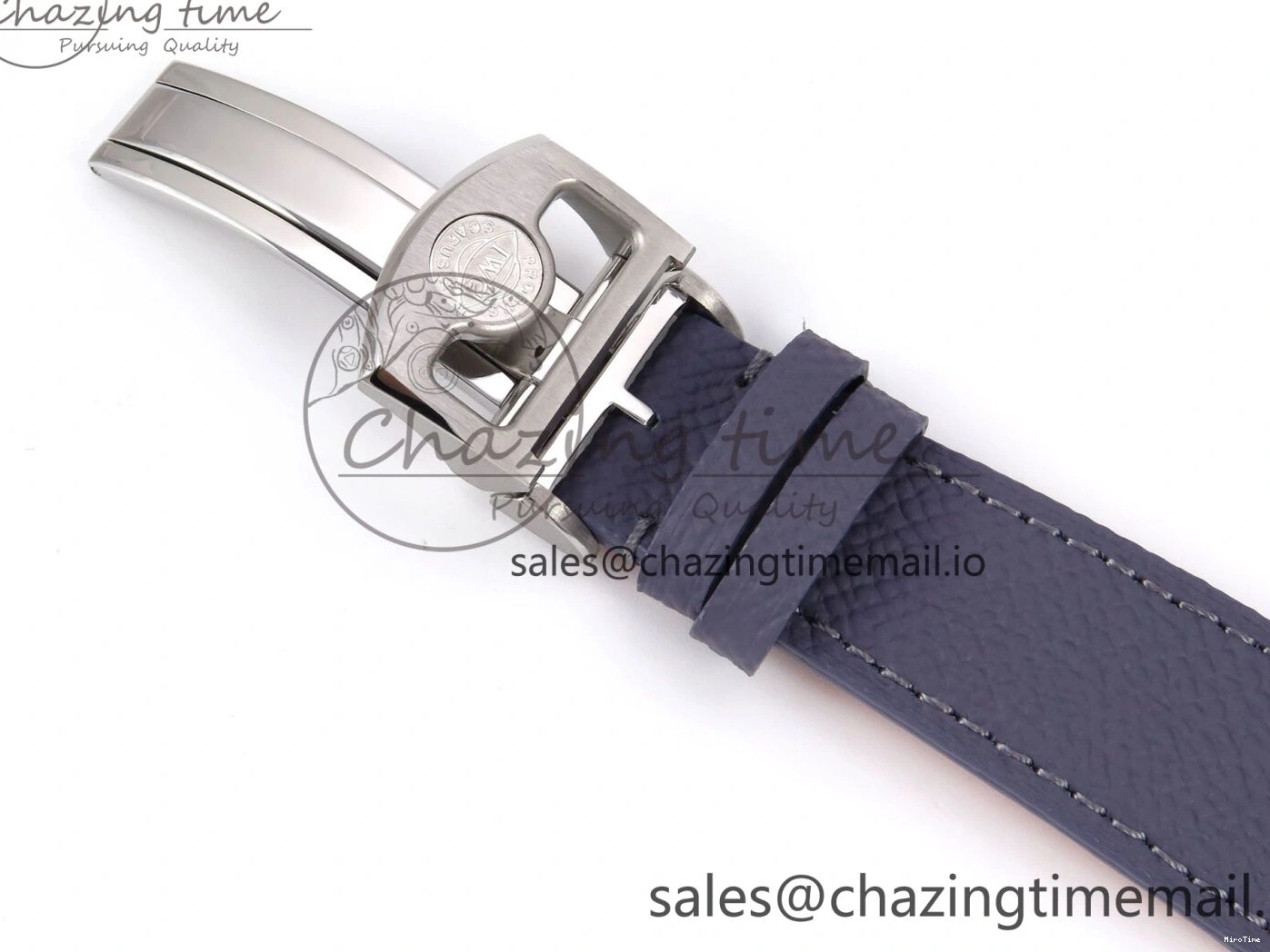 MIROTIME 0601 Lightweight Portugieser Automatic SS IW501708 APSF 1:1 Best Edition Light Blue Dial on Gray Leather Strap A 7012